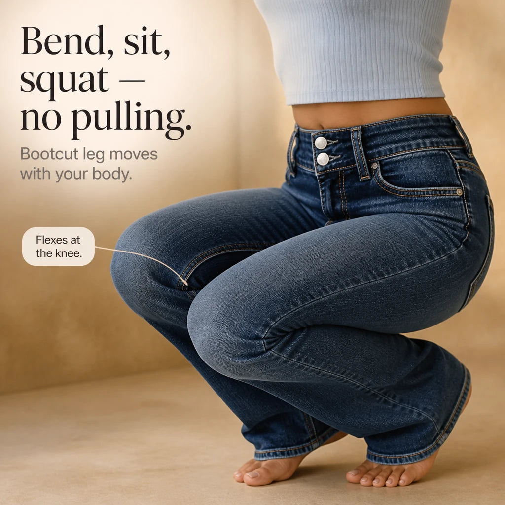 Women's Bootcut Jeans | High-Waisted Double-Button