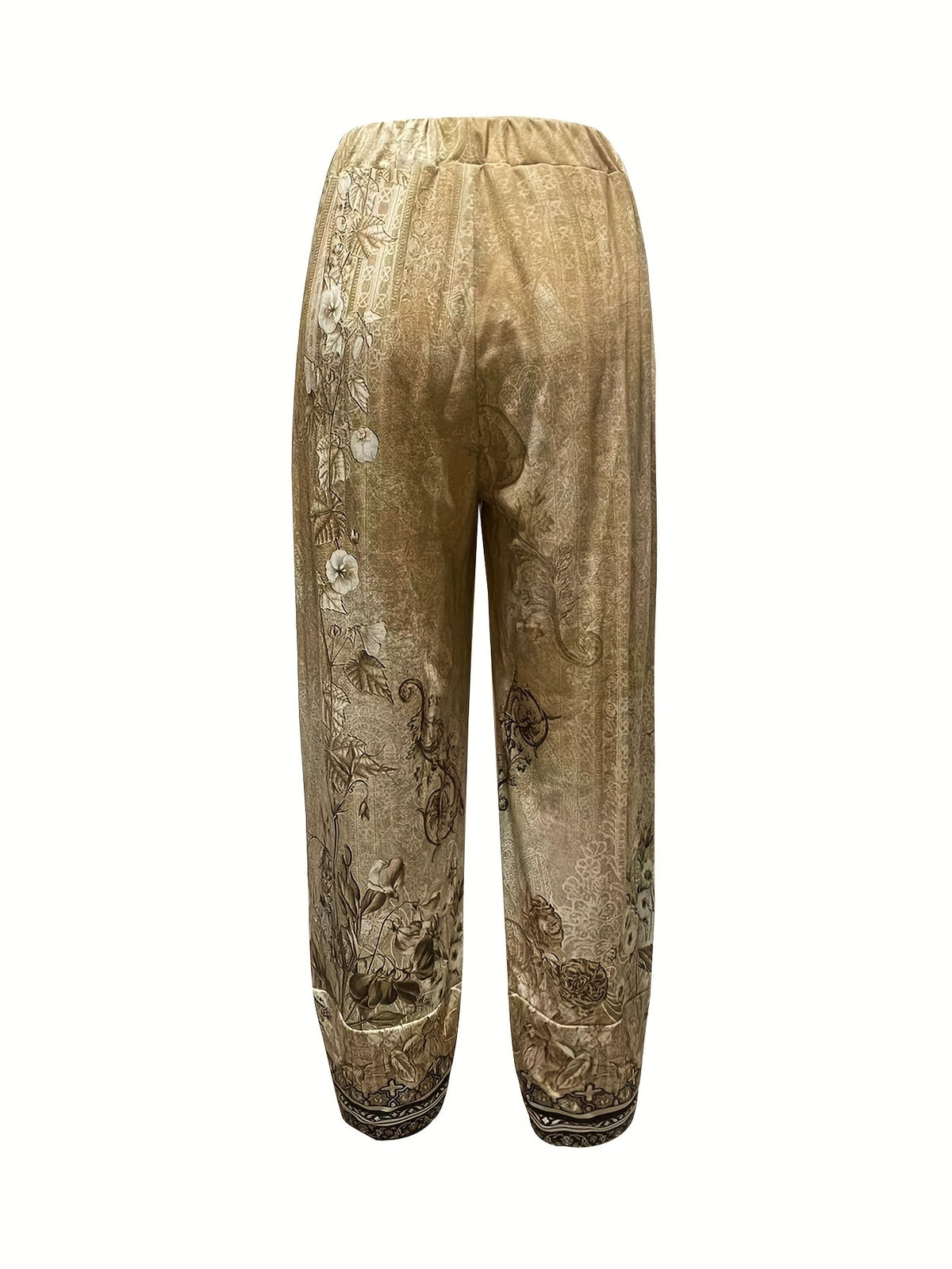 Women's Botanical Cropped Pants | Elastic Waist Tapered Fit