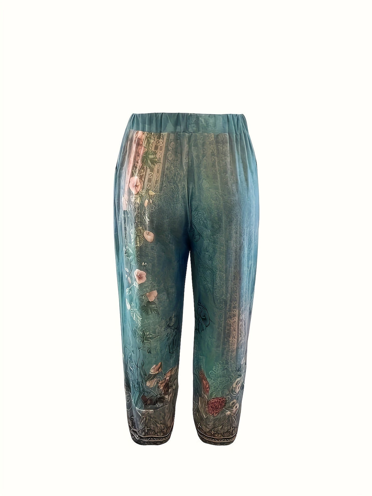 Women's Botanical Cropped Pants | Elastic Waist Tapered Fit