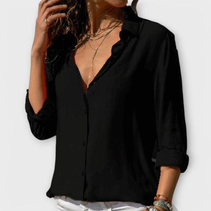 Women's Button-Down Blouse | Blouses for Work - Black