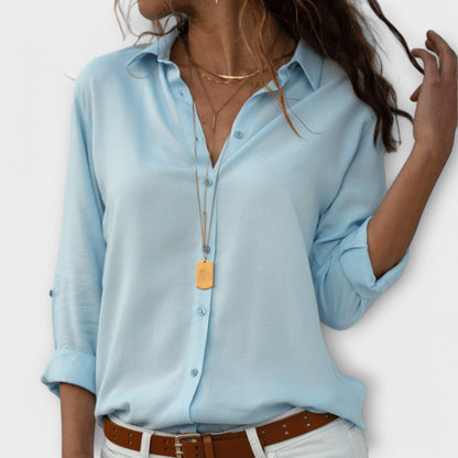 Women's Button-Down Blouse | Blouses for Work - Blue