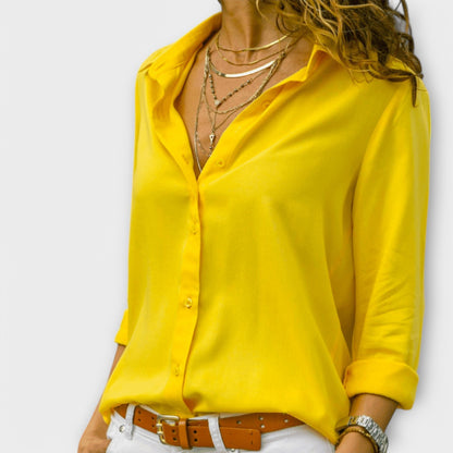 Women's Button-Down Blouse | Blouses for Work - Yellow