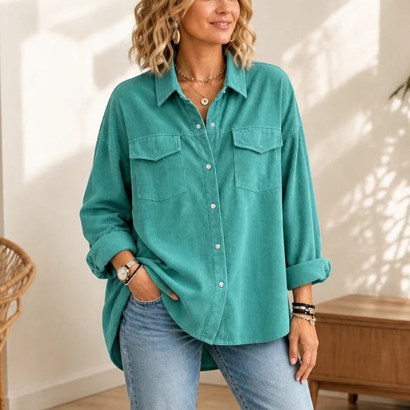Women's Button-Down Shirts | Button Down Shirt - Turquoise