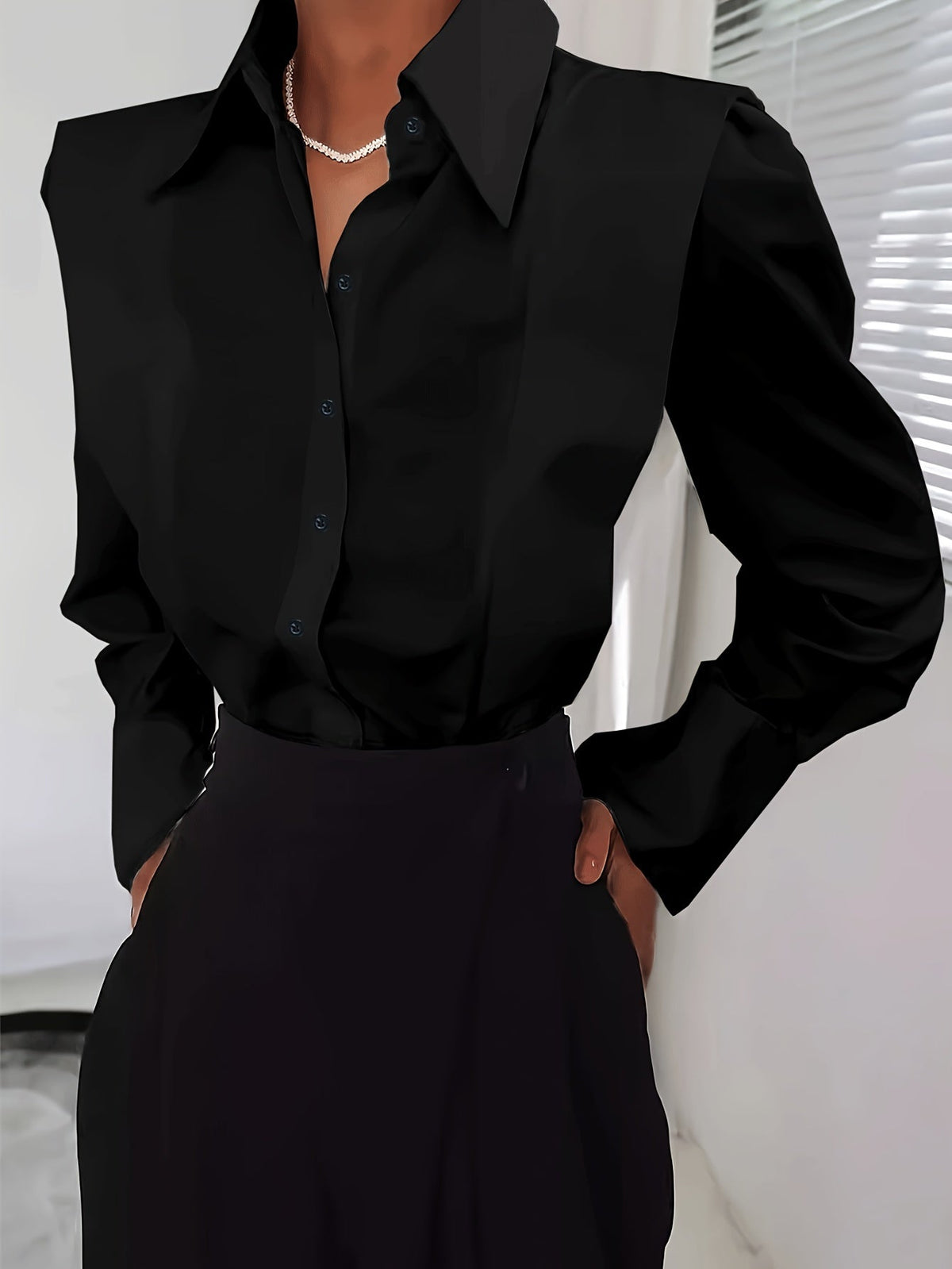 Women's Button-Up Collared Shirt | Tailored Dress Shirt