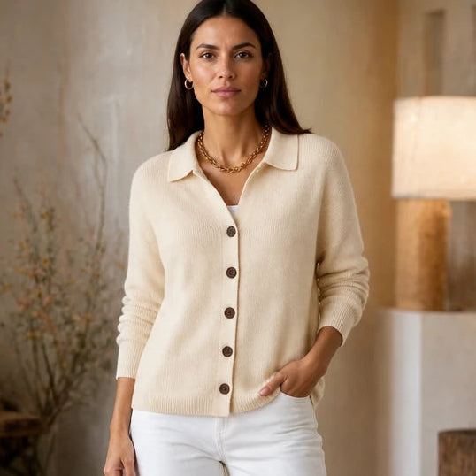 Women's Cardigan | Button Down Cardigan Sweater - Beige