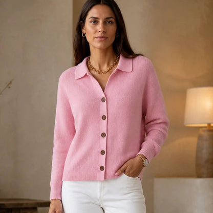 Women's Cardigan | Button Down Cardigan Sweater - Pink