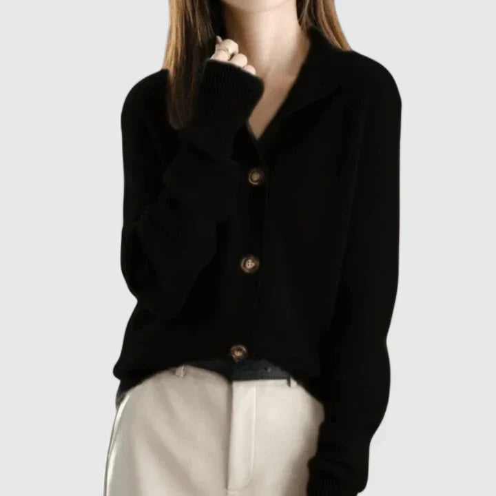 Women's Cardigan Sweater | Cardigan Sweaters with Buttons - Black