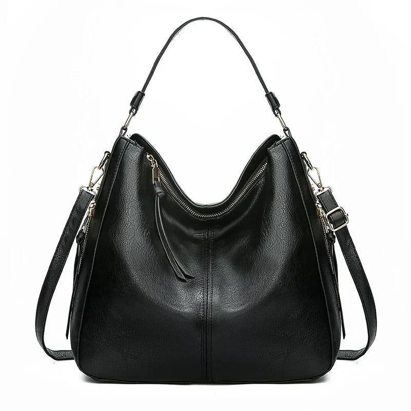 Women's Casual Retro Shoulder Bag | Adjustable Crossbody - Black