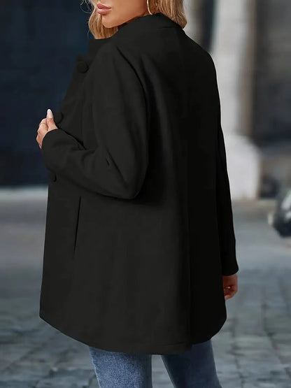 Women's Coats | Stand-Collar Button Coat with Tailored Fit