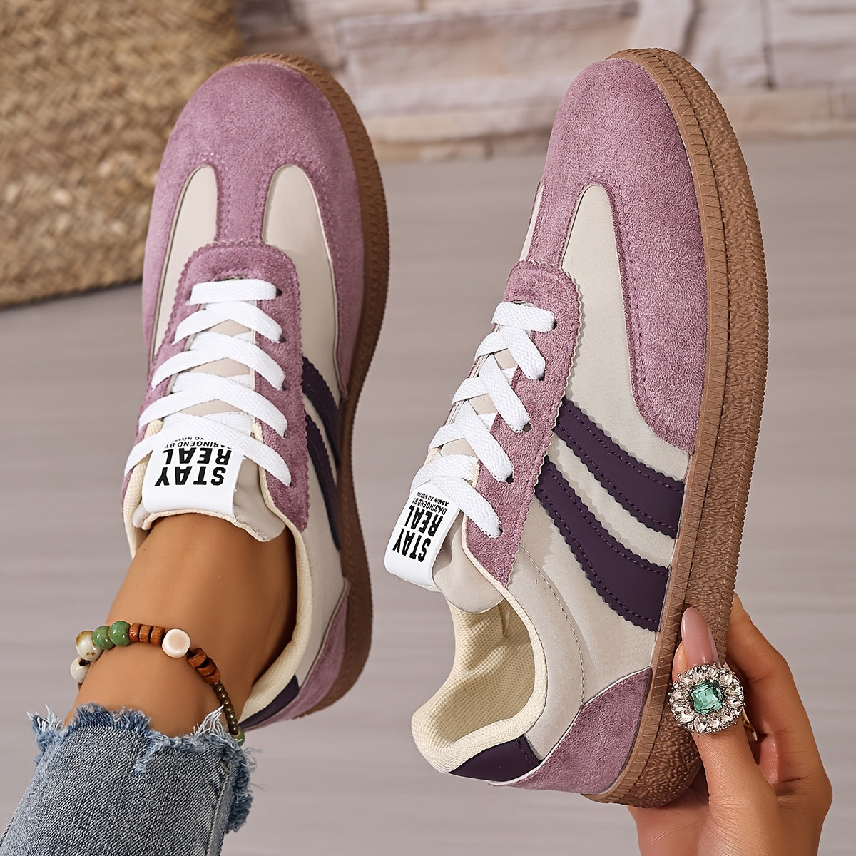 Women's Comfort Shoes Lace-Up | Sneakers Shoes - Purple