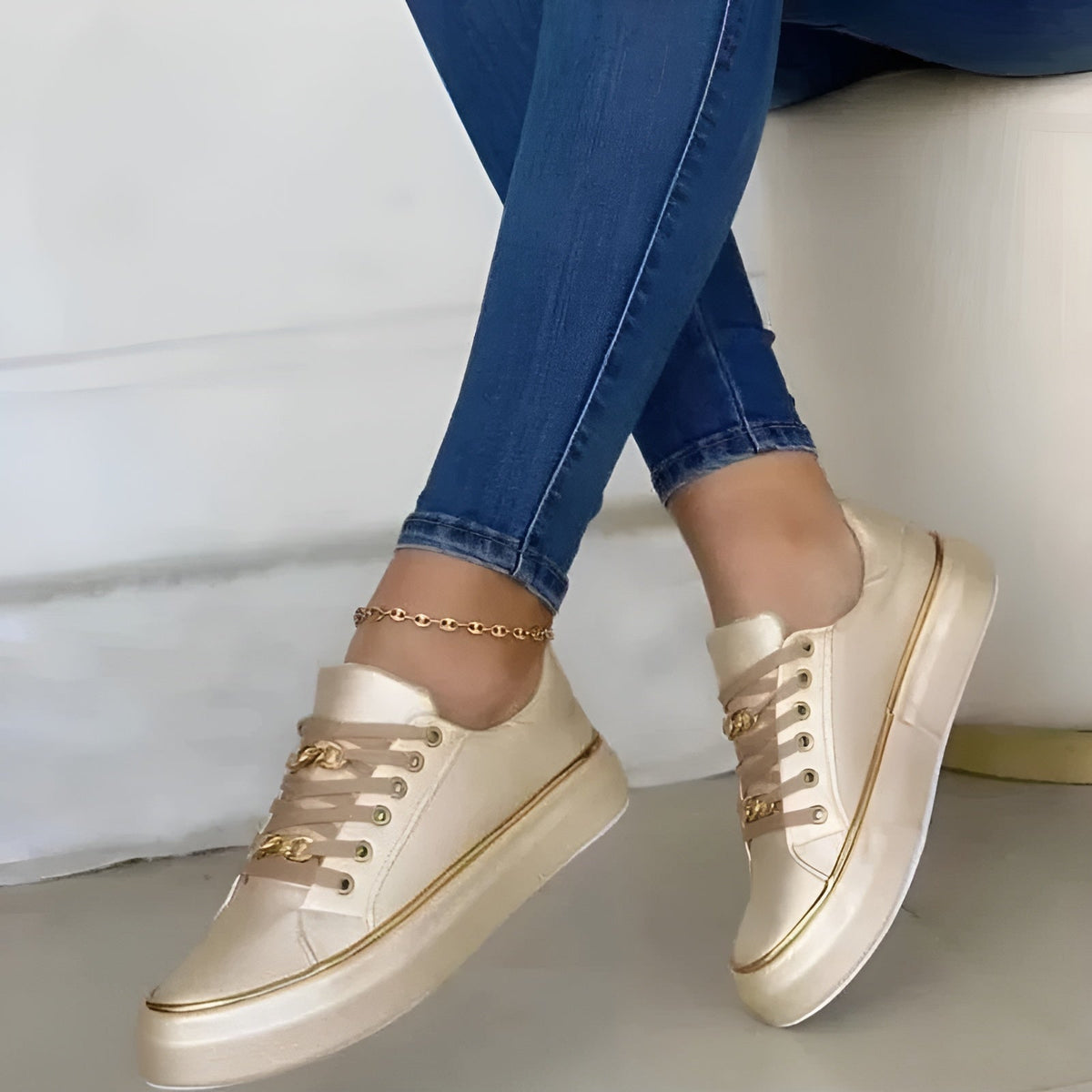 Women's Comfort Slip-On Sneakers | Slip-On Shoes - Gold