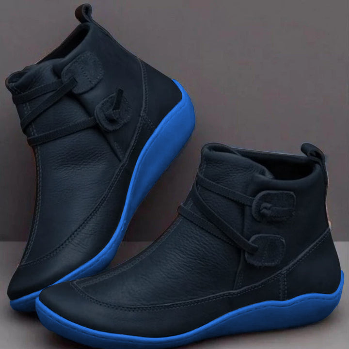 Women's Comfort Support Ankle Boots | Slip-On Shoes - Blue