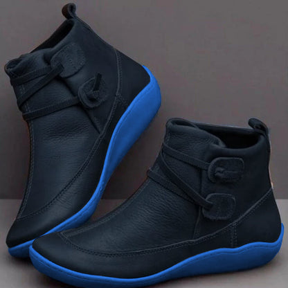 Women's Comfort Support Ankle Boots | Slip-On Shoes - Blue