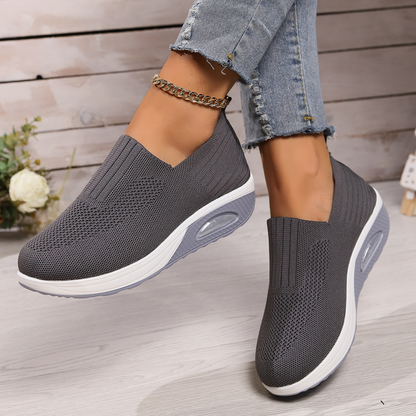 Women's Cushioned Slip-On Sneakers | Lightweight Everyday Shoes - Gray