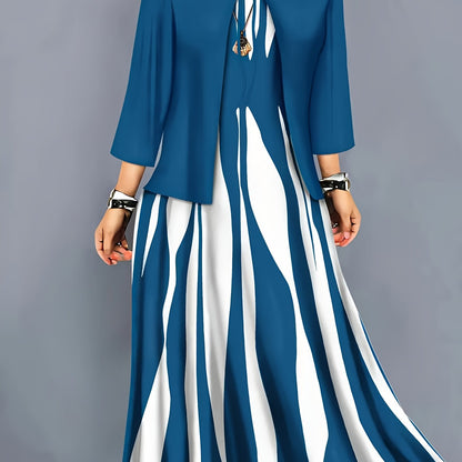Women's Evening Dress With Sleeves | Clothing Sets - Light Blue
