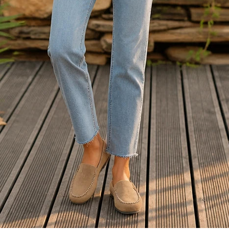 Women's Flat Shoes With Wide Toe Box | Flat Shoes - Beige