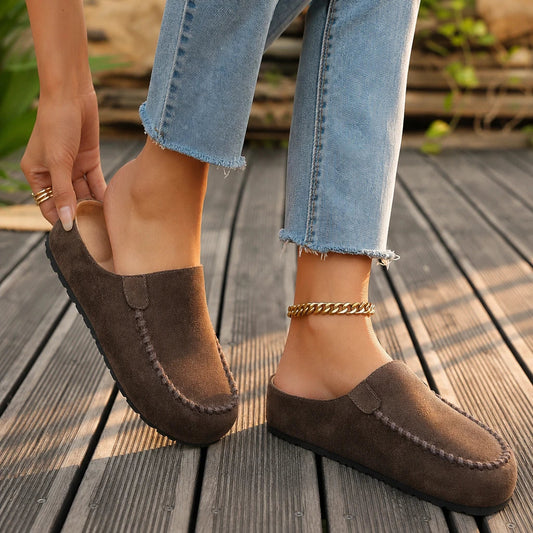 Women's Flat Shoes With Wide Toe Box | Flat Shoes - Coffee Brown