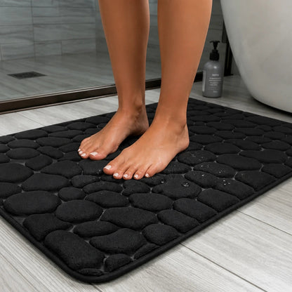 Women's Flats | Pebble-Textured Memory Foam Bath Mat - Black