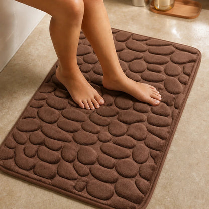 Women's Flats | Pebble-Textured Memory Foam Bath Mat - Brown