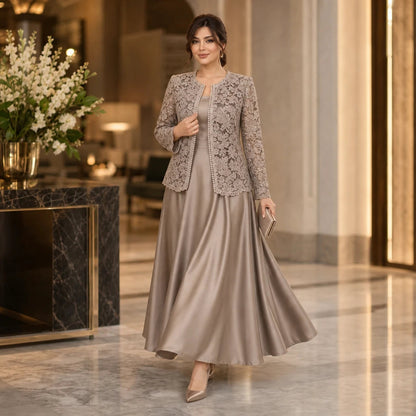 Women's Floral Lace Jacket and Maxi Dress Set | Formal Maxi Dress