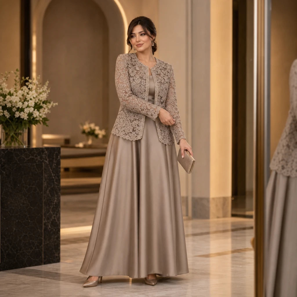 Women's Floral Lace Jacket and Maxi Dress Set | Formal Maxi Dress