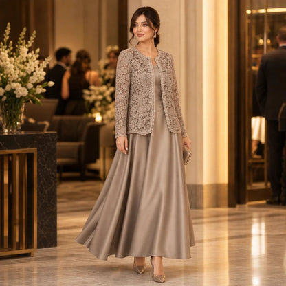 Women's Floral Lace Jacket and Maxi Dress Set | Formal Maxi Dress
