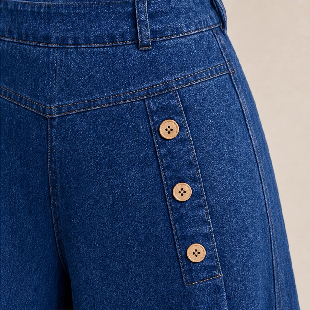 Women's High Waisted Jeans | Wide-Leg Stretch Denim