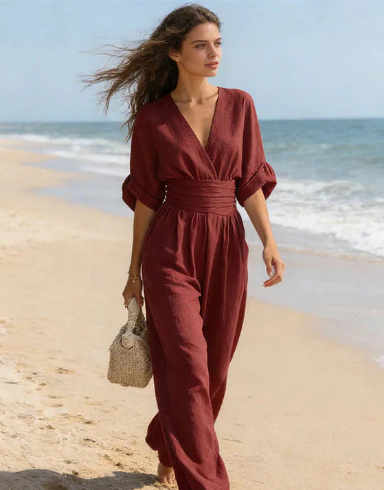 Women's Jumpsuit Casual | V-Neck Wide-Leg One-Piece