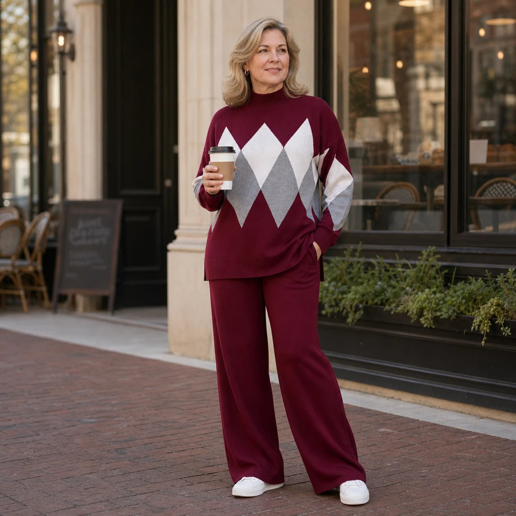 Women's Knit Sweater And Wide-Leg Pants Set | Clothing Sets