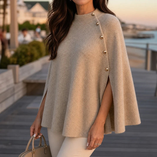 Women's Knit Sweater Poncho | Long Sleeve Sweater