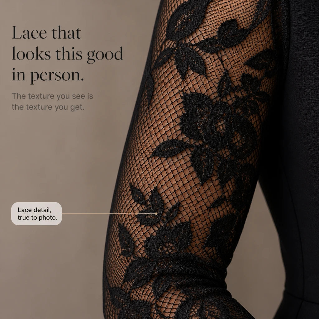 Women's Lace Dress with Sleeves | Cocktail Dress