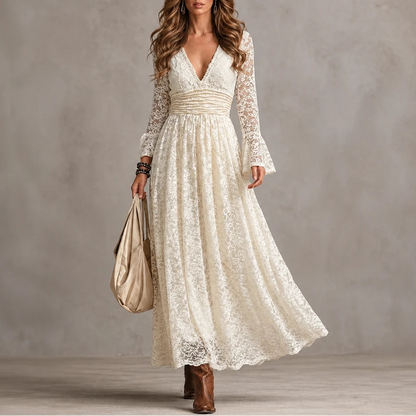 Women's Lace Maxi Dress | Formal Dresses for Weddings - Apricot