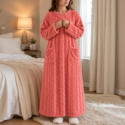 Women's Long Dress with Sleeves | Casual Dress - Pink