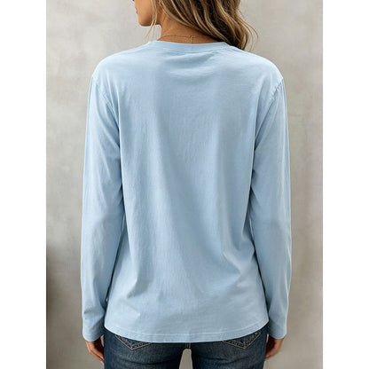 Women's Long Sleeve Crew Neck Top | Casual Tops