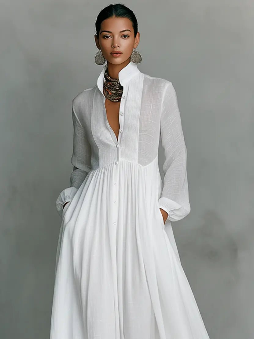 Women's Maxi Dress with Button Front | Casual Evening Dress