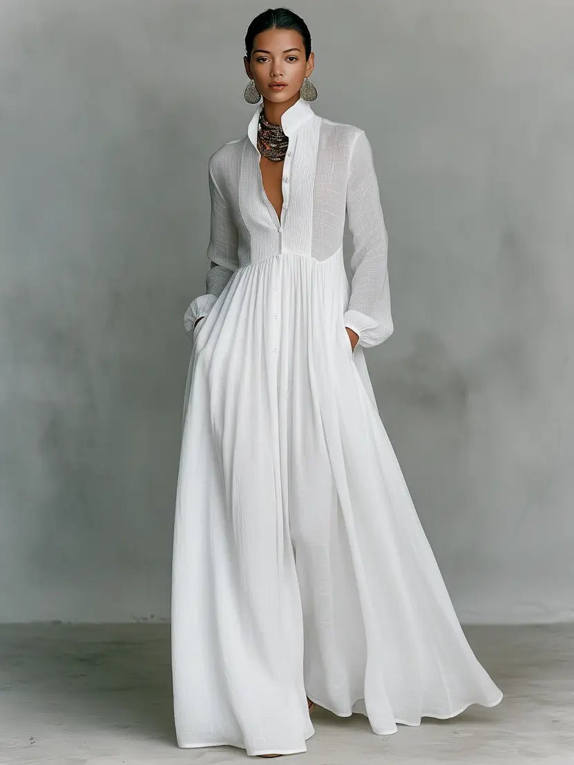Women's Maxi Dress with Button Front | Casual Evening Dress