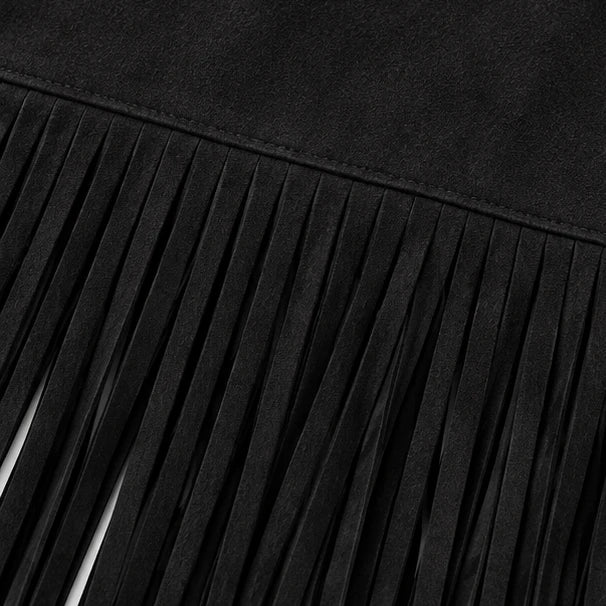 Women's Midi Skirt with Cascading Fringe | Boho Casual Wear