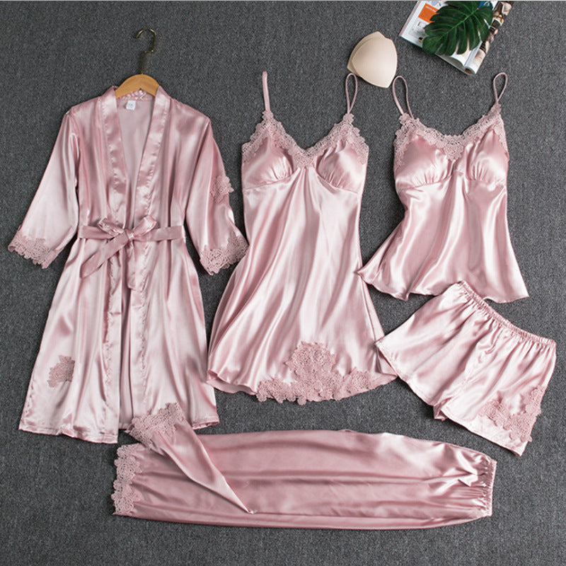 Women's Pajama Set with Lace Trim | Clothing Sets - Pink