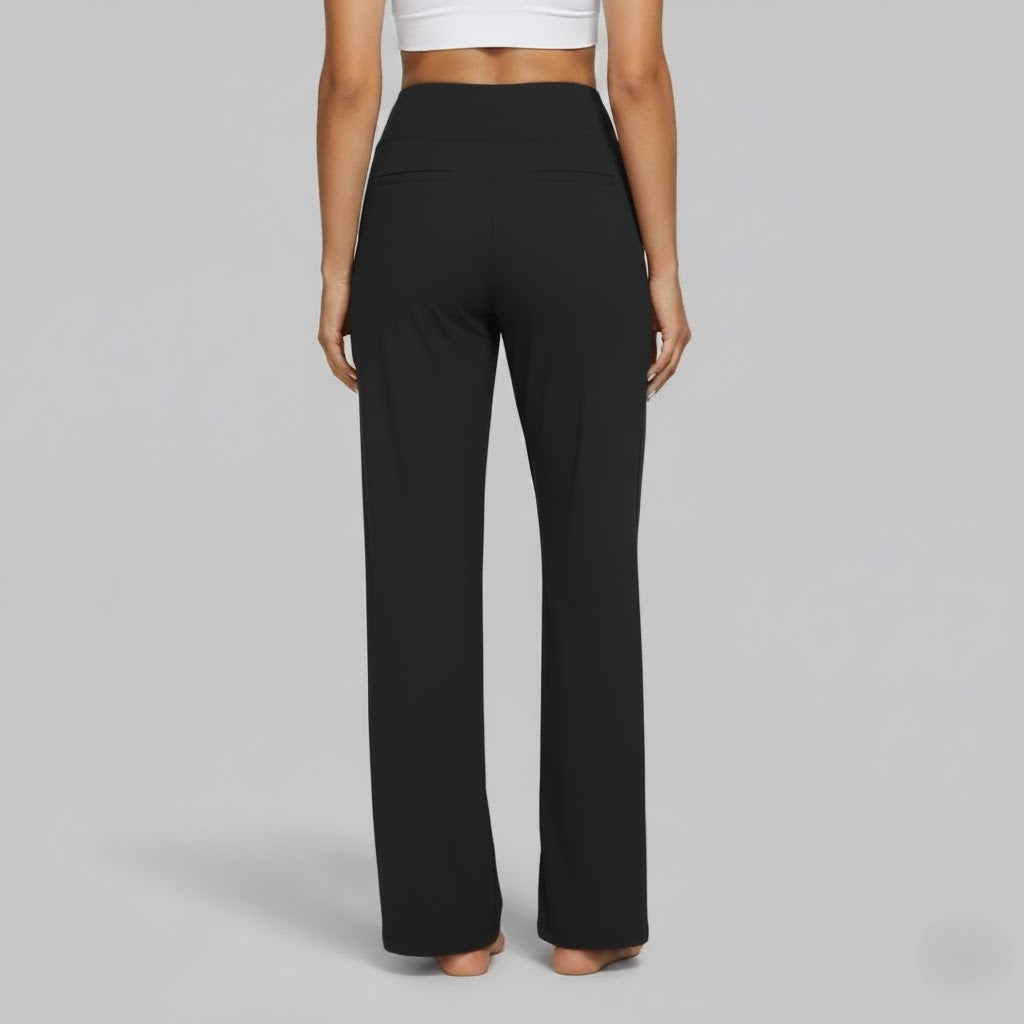 Women's Pants | Relaxed Wide-Leg Pants for Office Work - Black