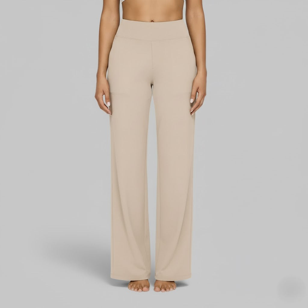 Women's Pants | Relaxed Wide-Leg Pants for Office Work - Cream