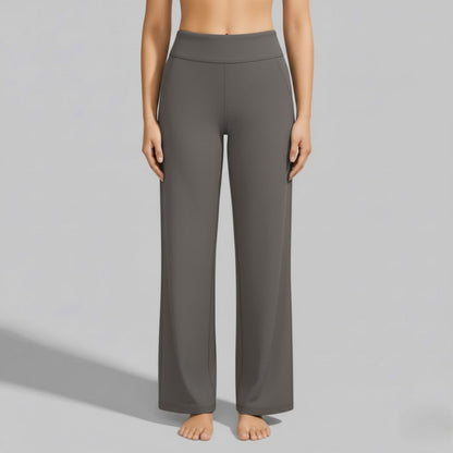 Women's Pants | Relaxed Wide-Leg Pants for Office Work - Taupe