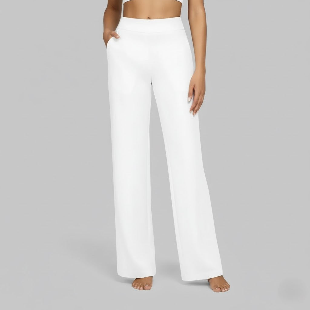 Women's Pants | Relaxed Wide-Leg Pants for Office Work - White