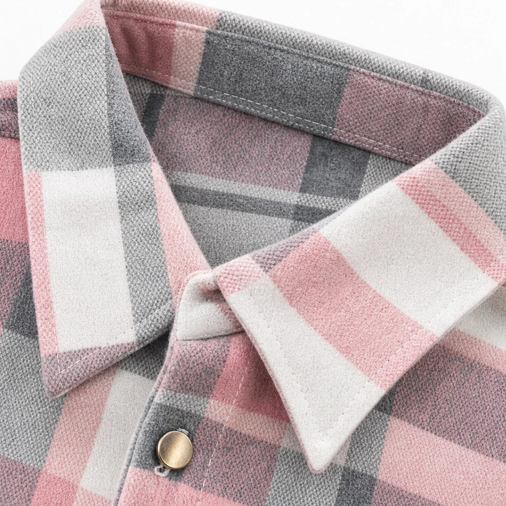 Women's Plaid Shirt Jacket | Waist-Length Casual Shirts