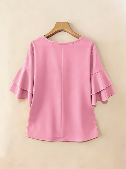 Women's Pleated Flared-Sleeve Blouse | Blouses for Work