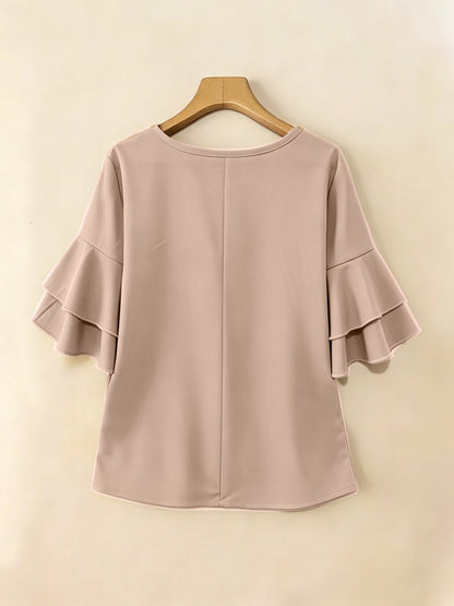 Women's Pleated Flared-Sleeve Blouse | Blouses for Work