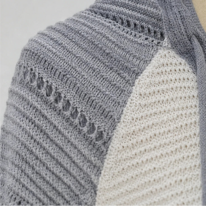 Women's Relaxed Hoodie | Striped Open-Knit Casual Hoodie