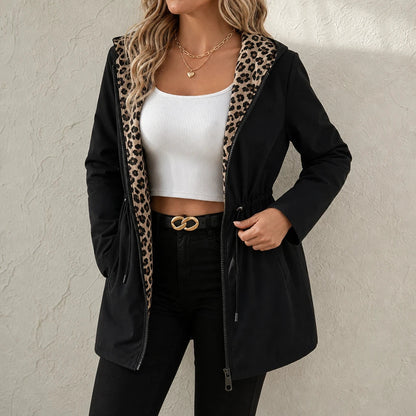 Women's Reversible Hooded Jacket | Animal Print Jackets