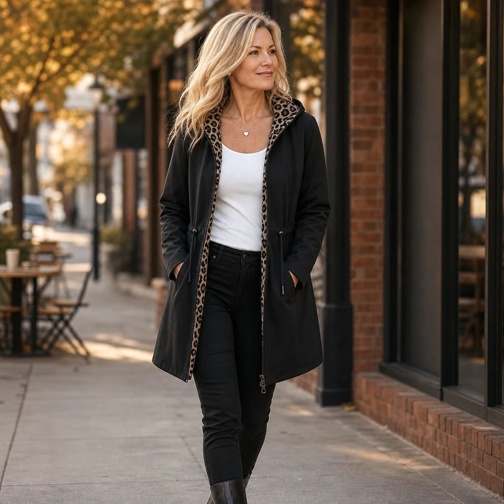 Women's Reversible Hooded Jacket | Animal Print Jackets