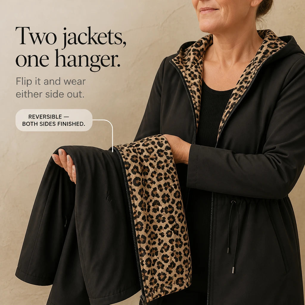 Women's Reversible Hooded Jacket | Animal Print Jackets