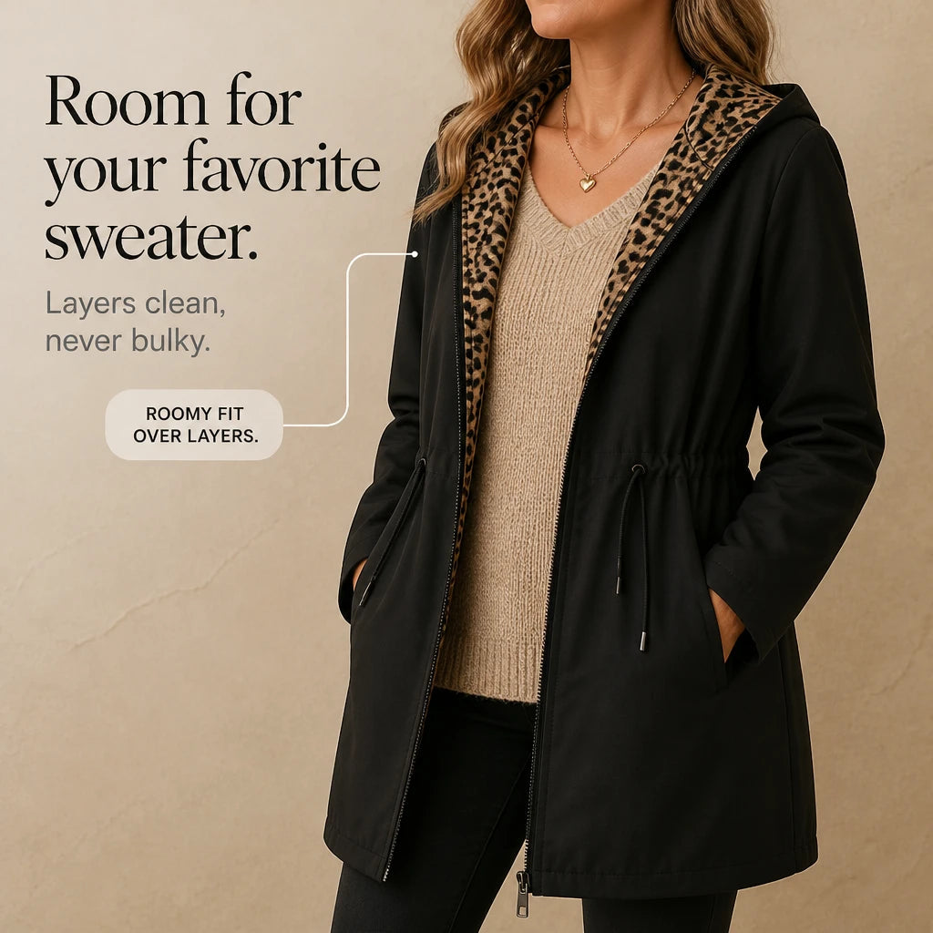 Women's Reversible Hooded Jacket | Animal Print Jackets